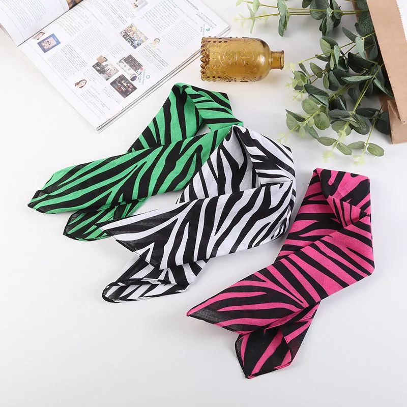 12 Pack Bandanas Street Hip Hop Fashion Ethnic Turban Headband Zebra Print Cotton Cotton Square Bandana