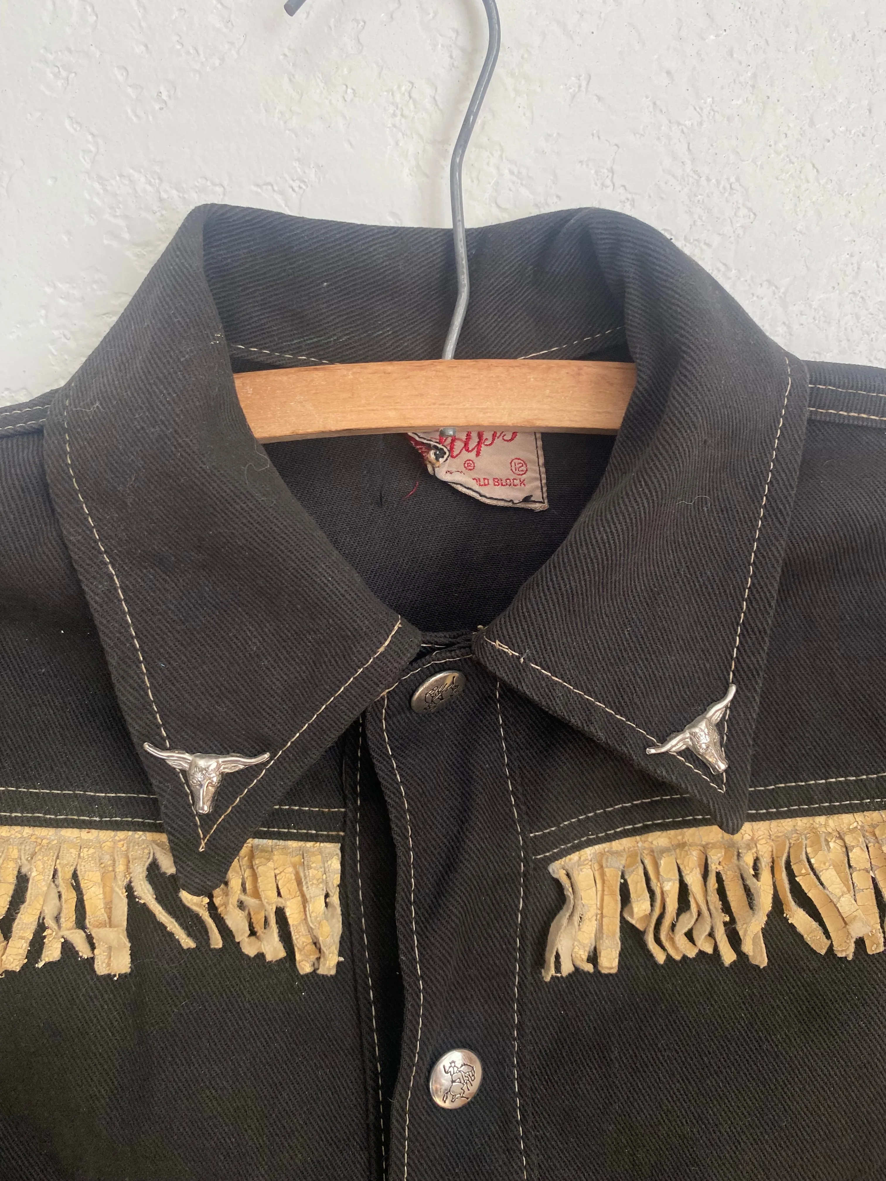 1950s ‘Chips’ Black studded and jewel Denim Jacket