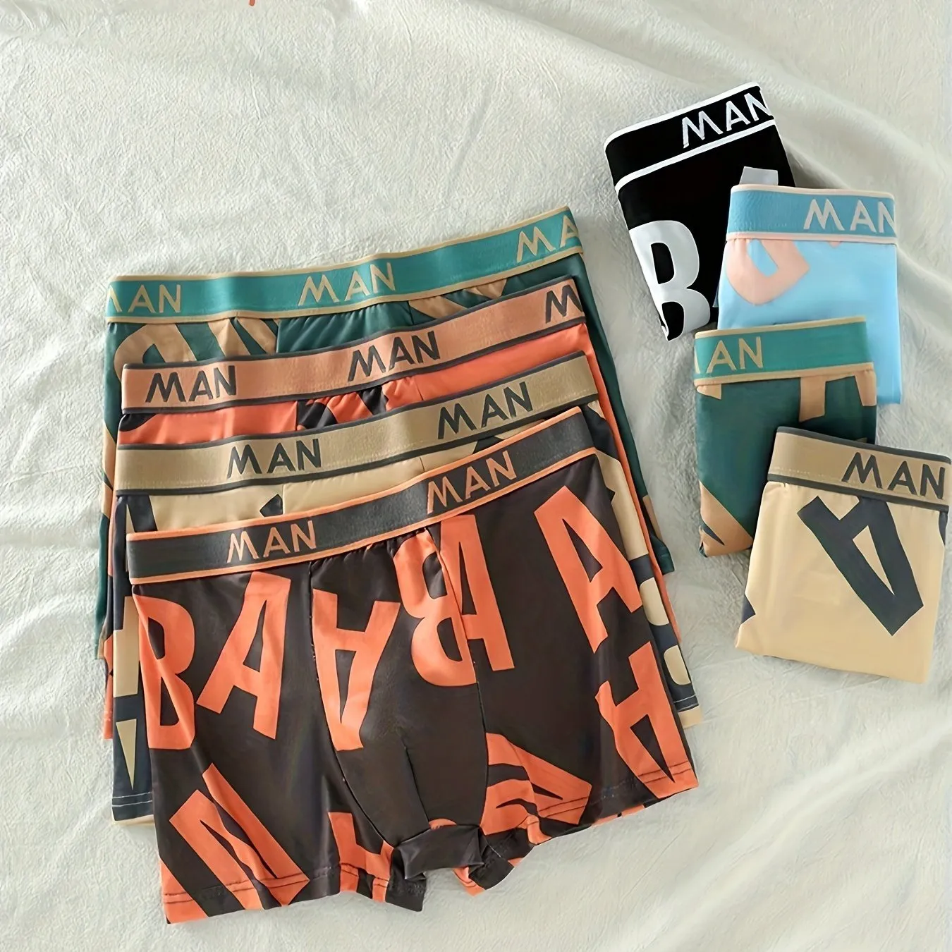 4pcs Mens Fashion Boxer Briefs Stylish Breathable and Comfortable