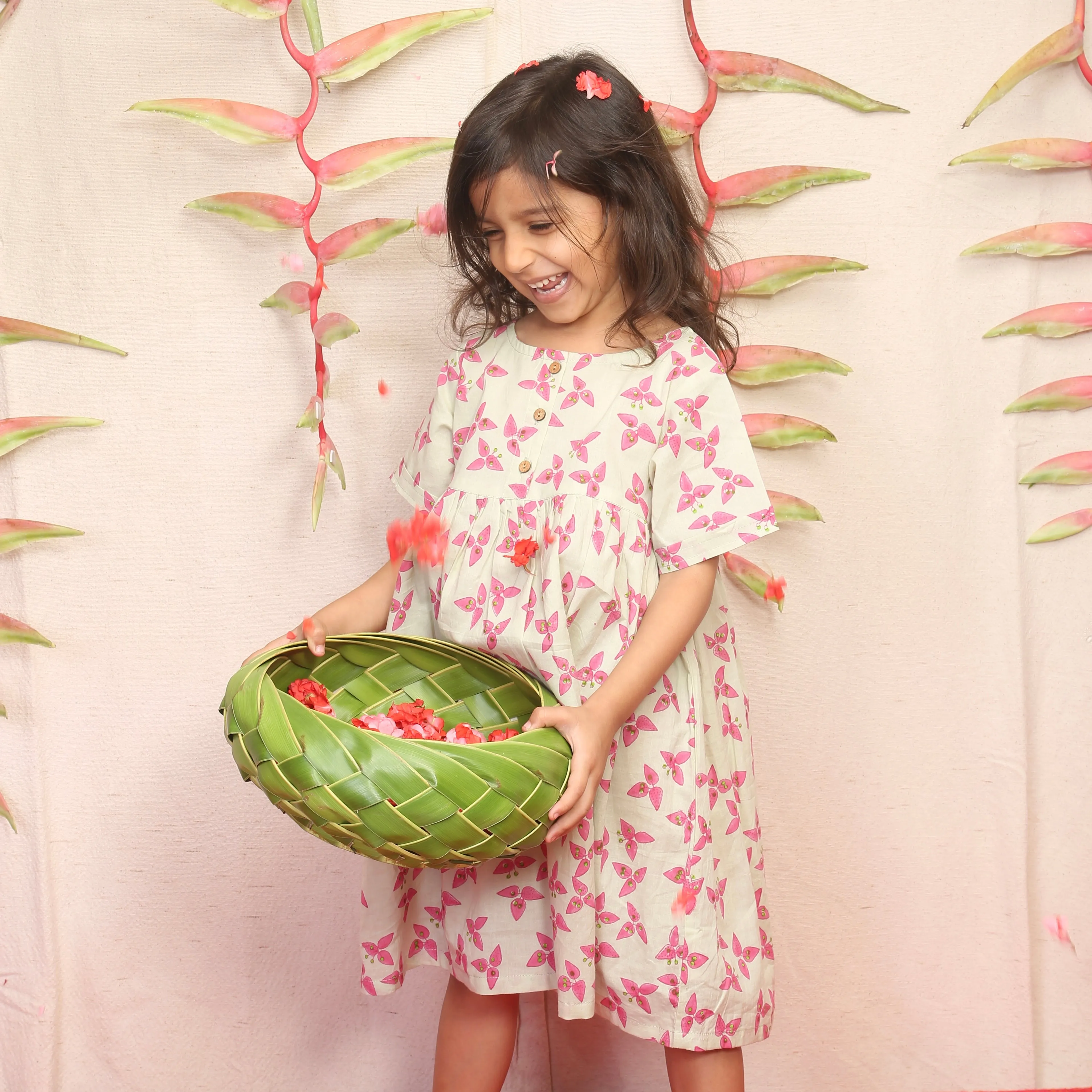 A Cluster of Bougainvillea' - Casual Dress