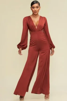 AISSA SATIN LACE BACK JUMPSUIT