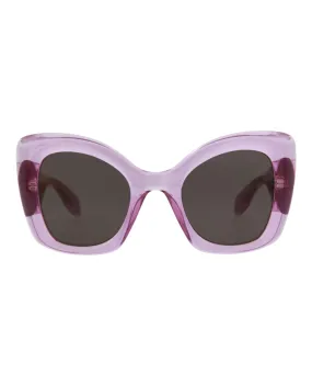 Alexander McQueen Womens Cat Eye Violet Violet Grey Fashion Designer Eyewear