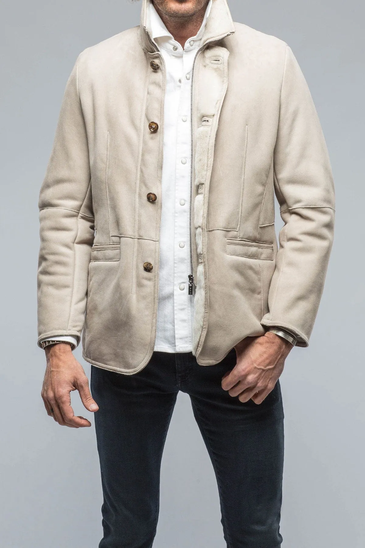 Antonio Shearling Jacket in Light Sand