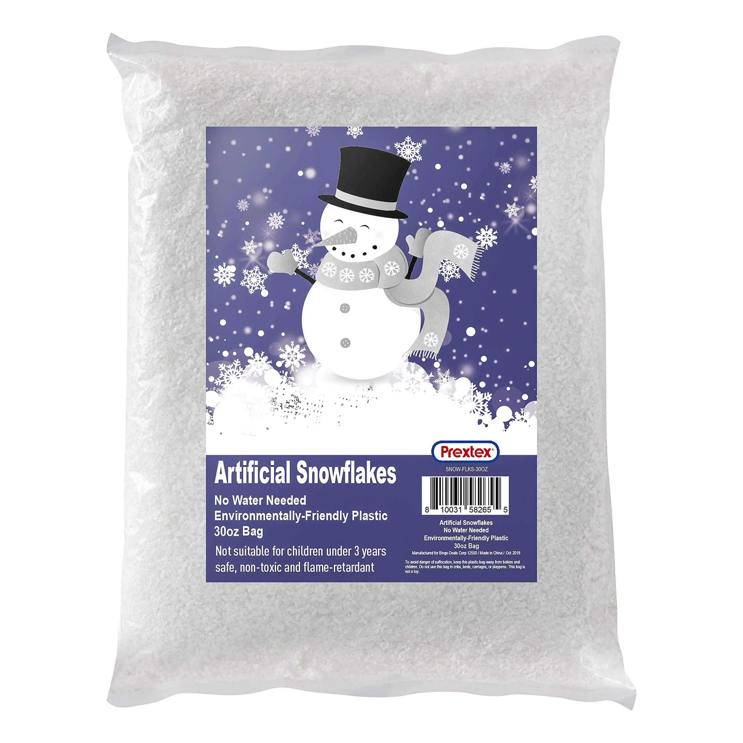 Artificial Snow 30 Ounces Fake Snow Flakes For Winter Decoration, Village