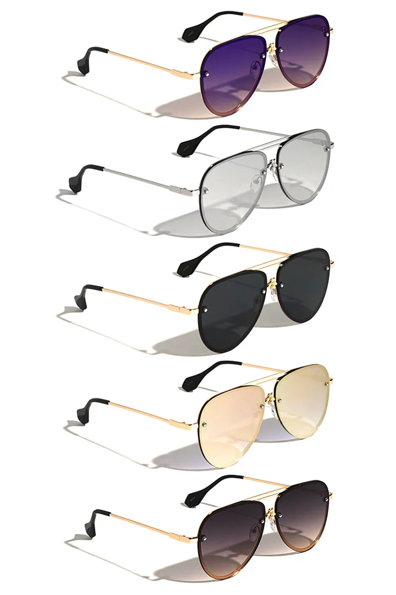 Aviator Flat Lens Sunglasses