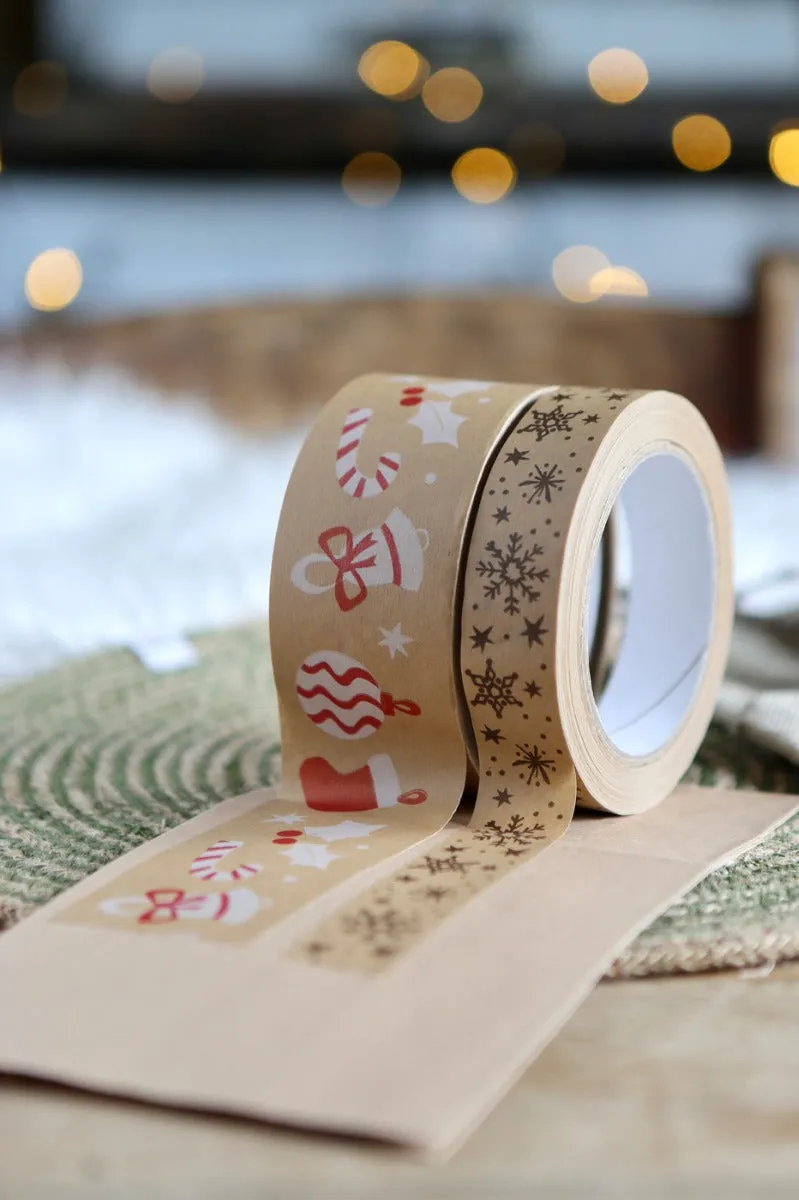 Babipur Kraft Eco Paper Tape - Snowflakes