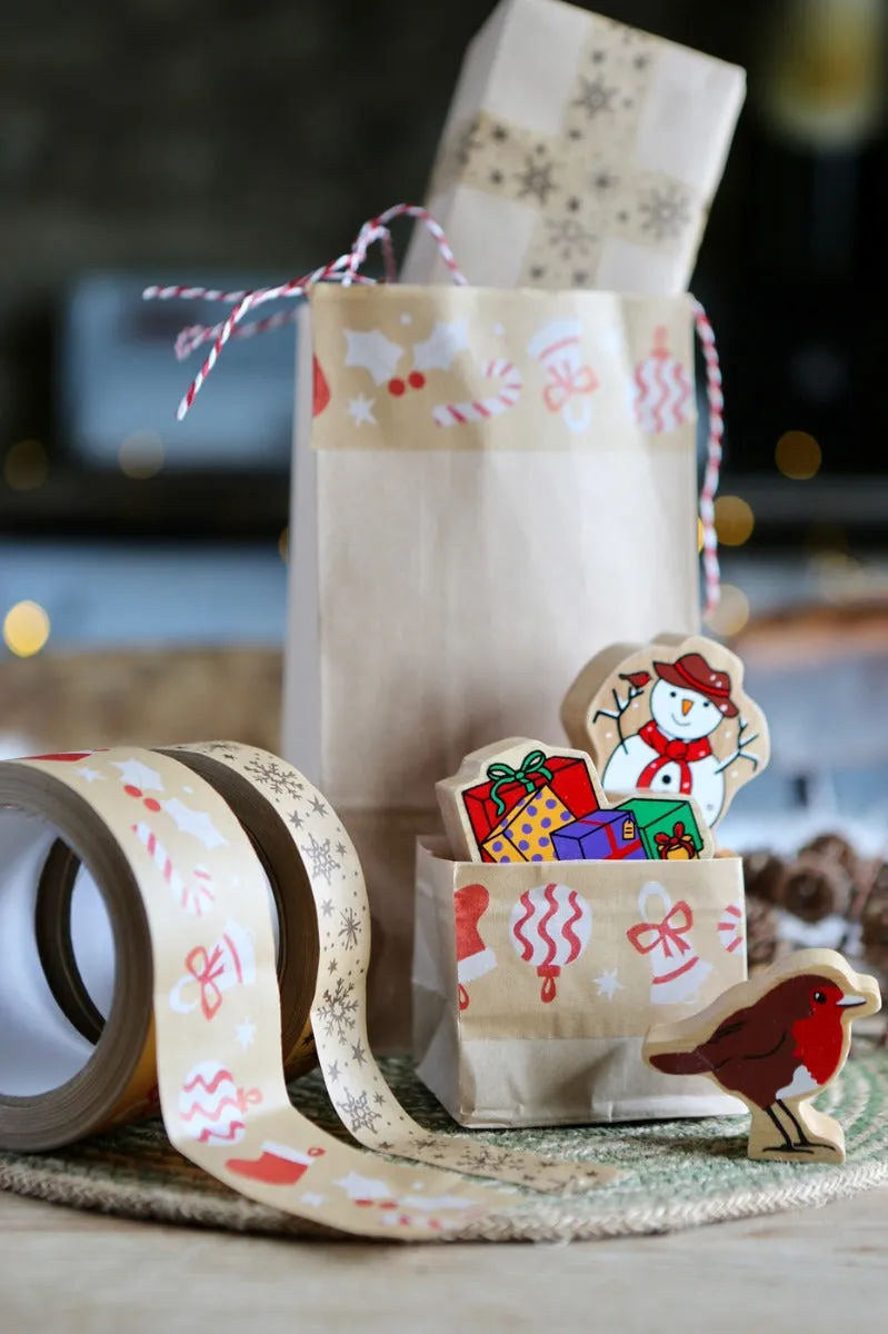 Babipur Kraft Eco Paper Tape - Snowflakes