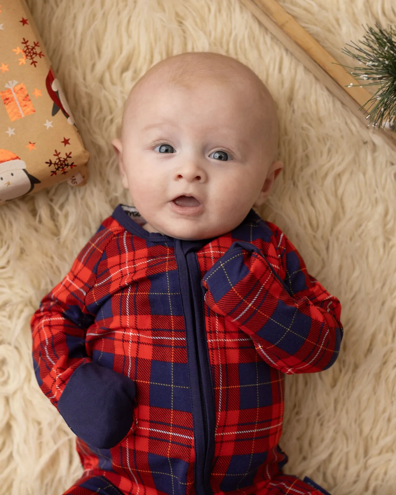 BABYGO® Tartan Zip Sleepsuit