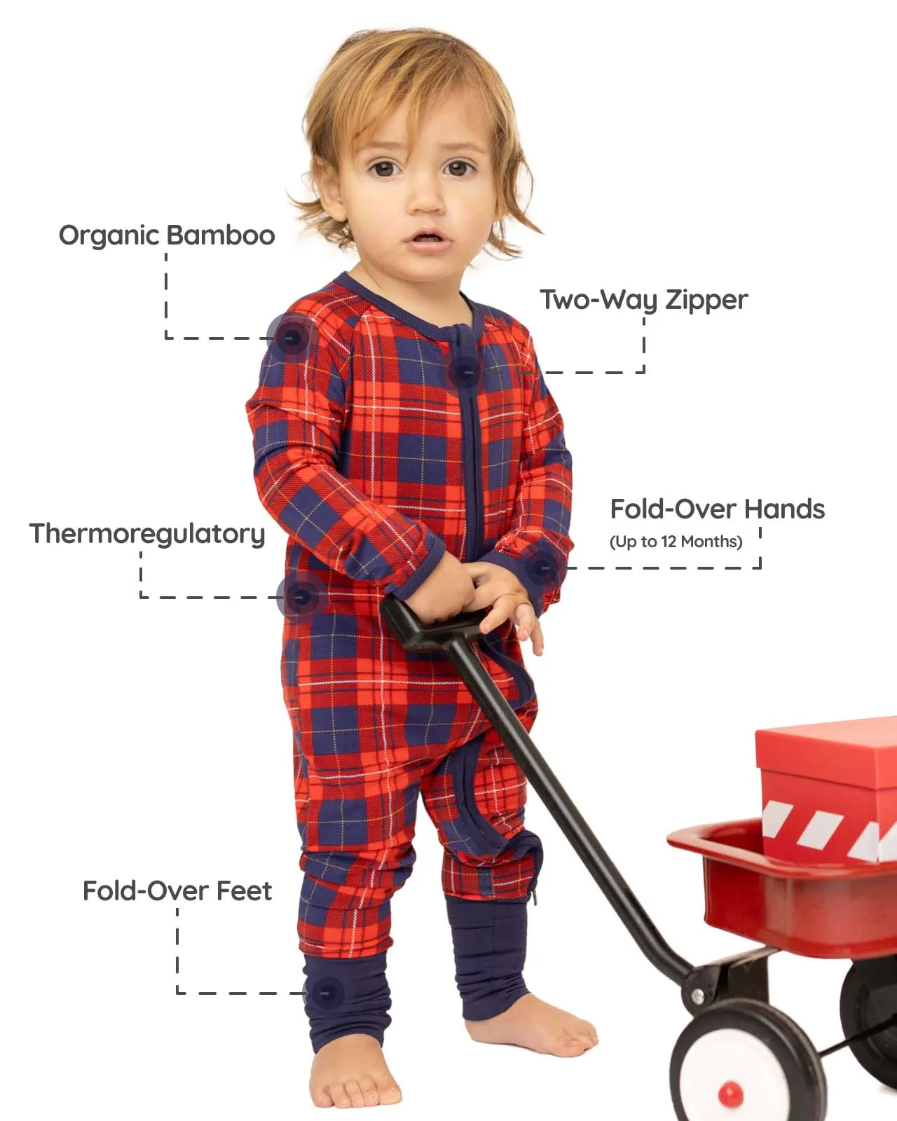 BABYGO® Tartan Zip Sleepsuit