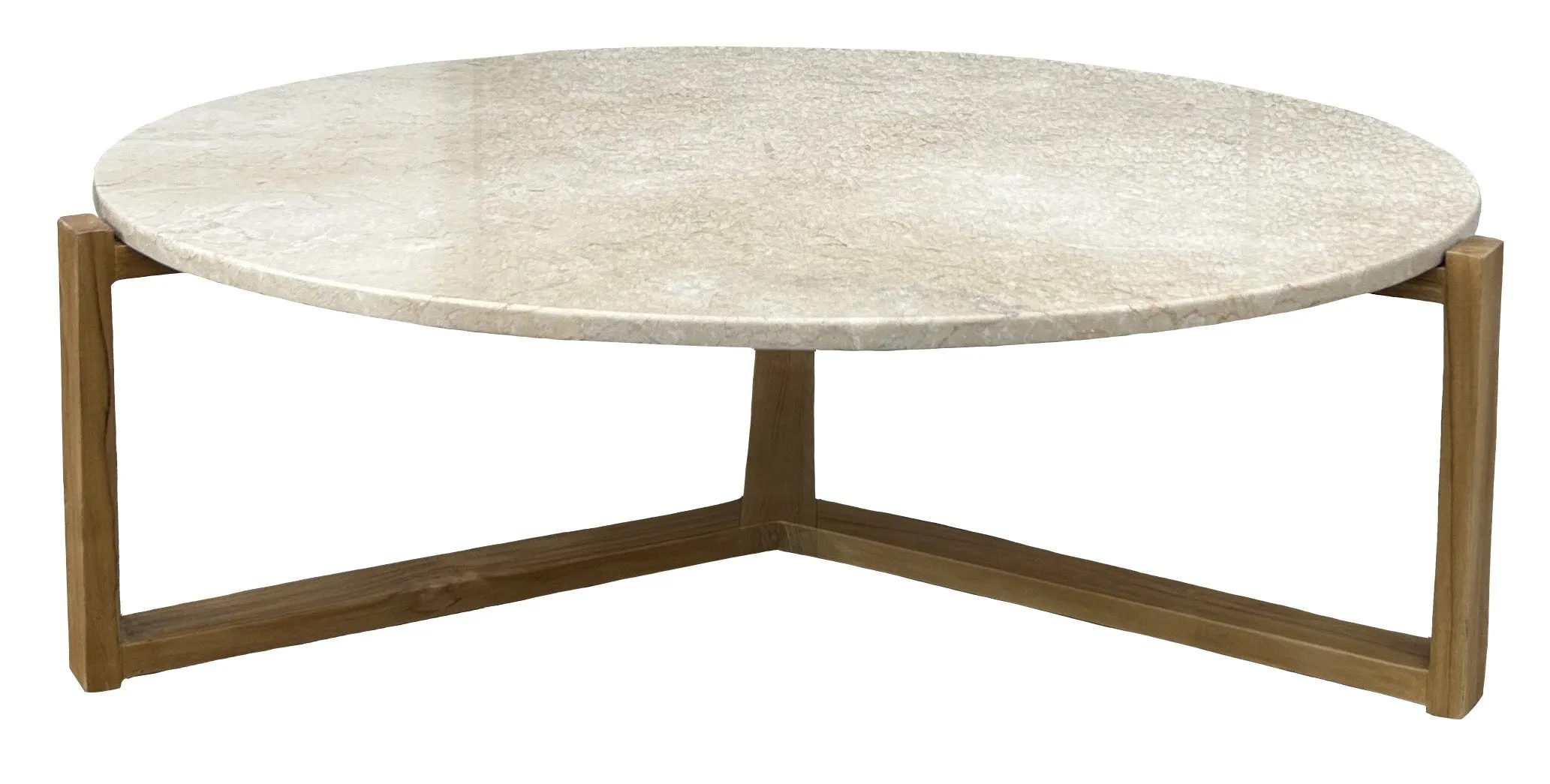 Bali Marble Coffee Table with Teak Base