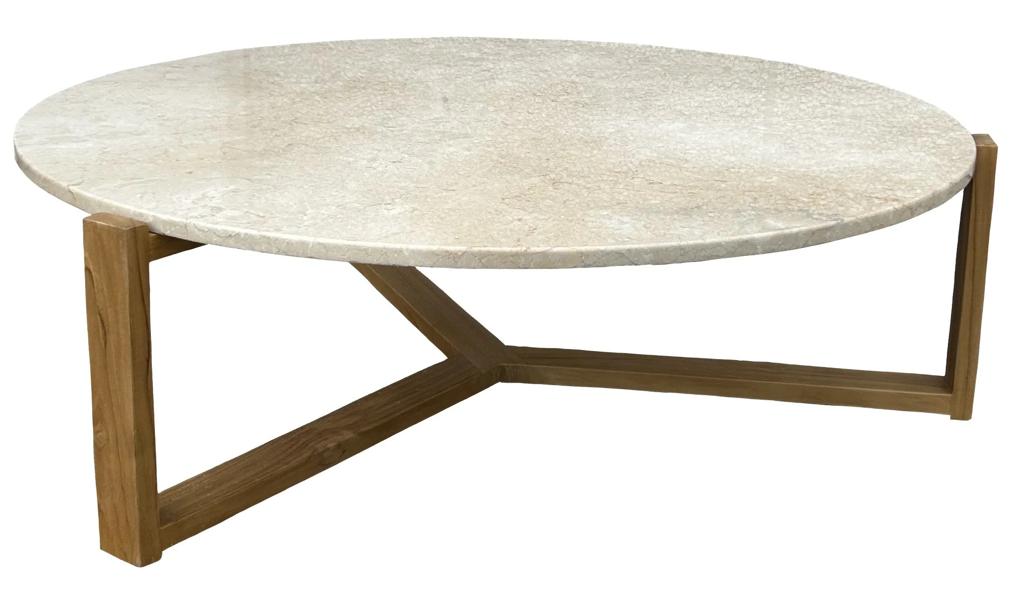 Bali Marble Coffee Table with Teak Base