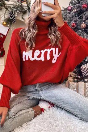 Balloon Sleeve Christmas Sweater