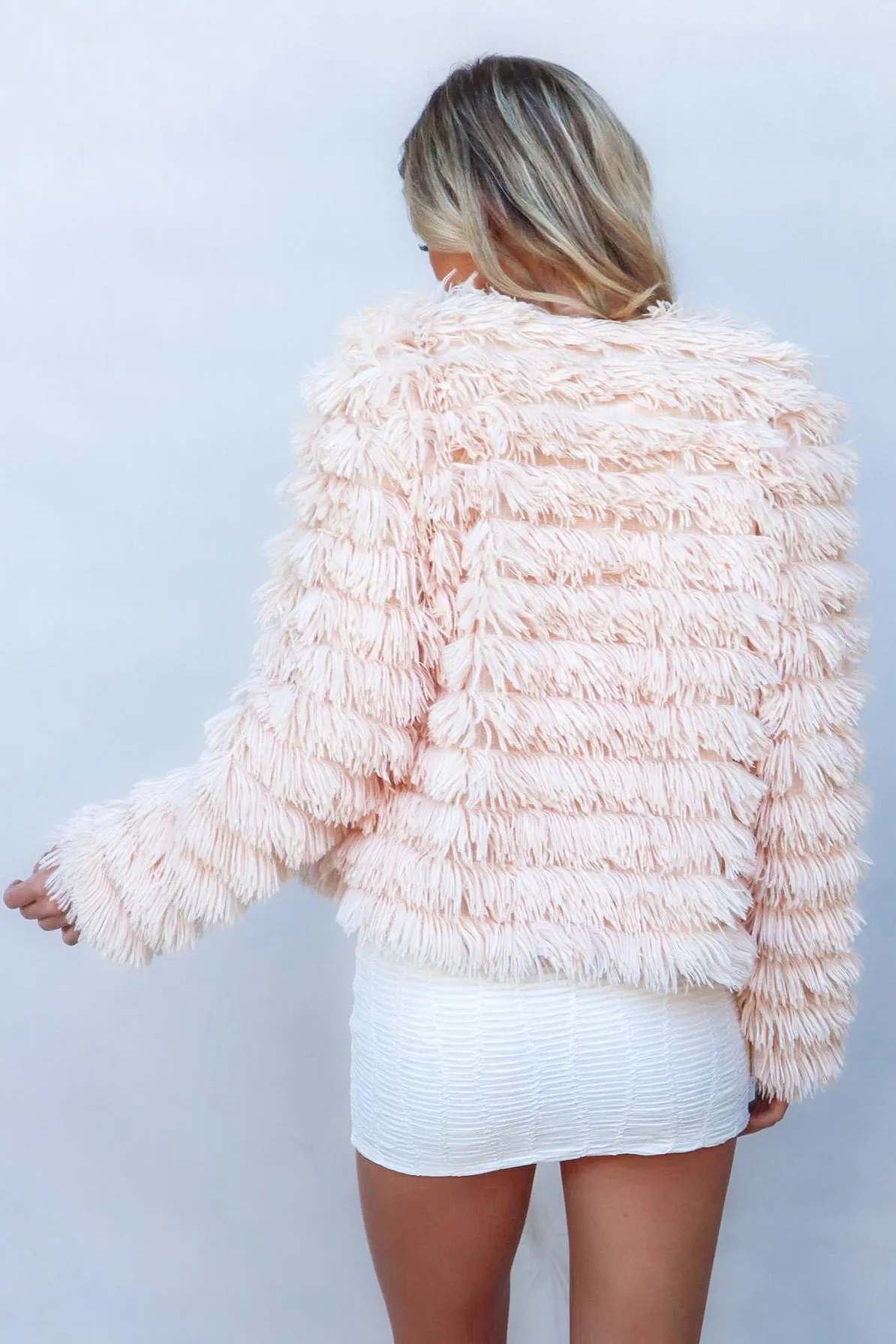 Bambi Faux Fur Jacket - Blush Pink