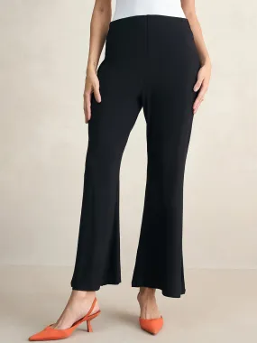 Bamboo Black Knit Flared Pants