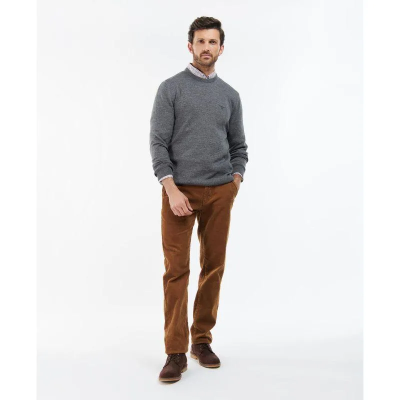 Barbour Firle Cotton Cashmere Mens Crew Neck Jumper - Grey Marl