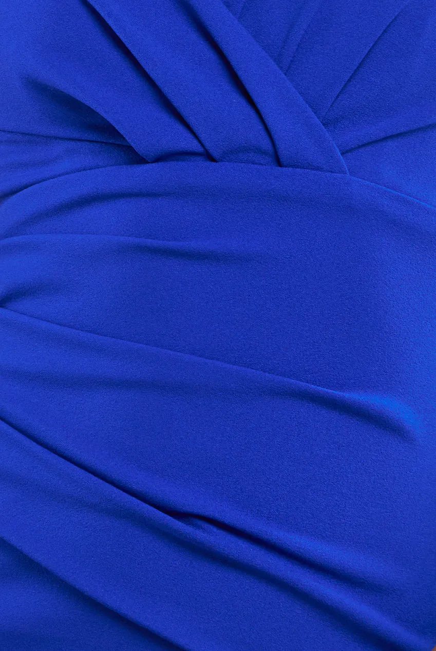 Bardot Pleated Maxi Dress - Royal Blue by Goddiva