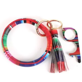 BB139X121D4 Multi Color Zero Contact Stylus Bangle/Key Chain w/ Tassel