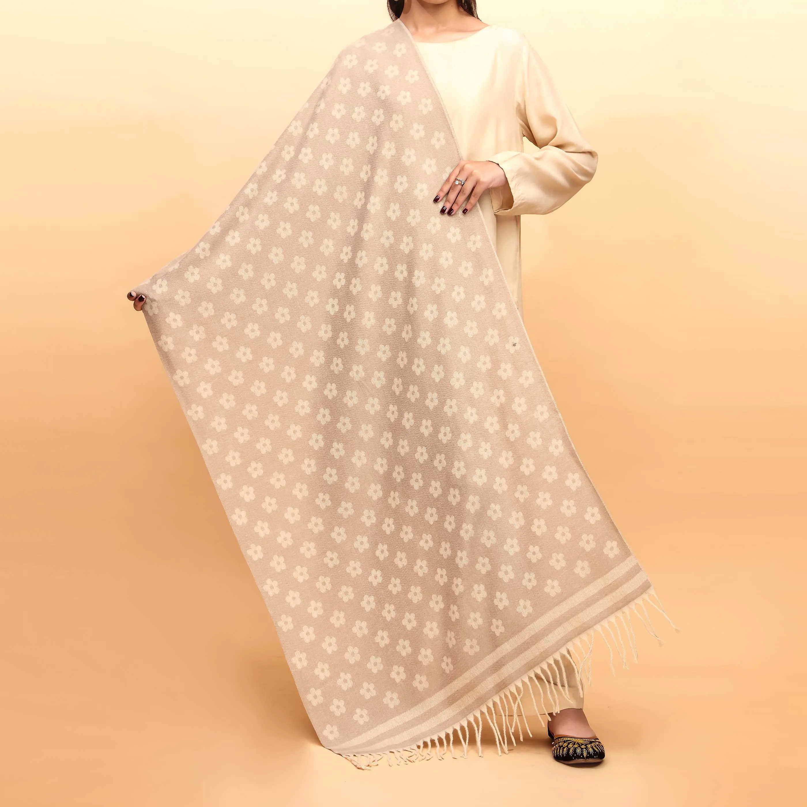 Beige Winter Stole PW4759