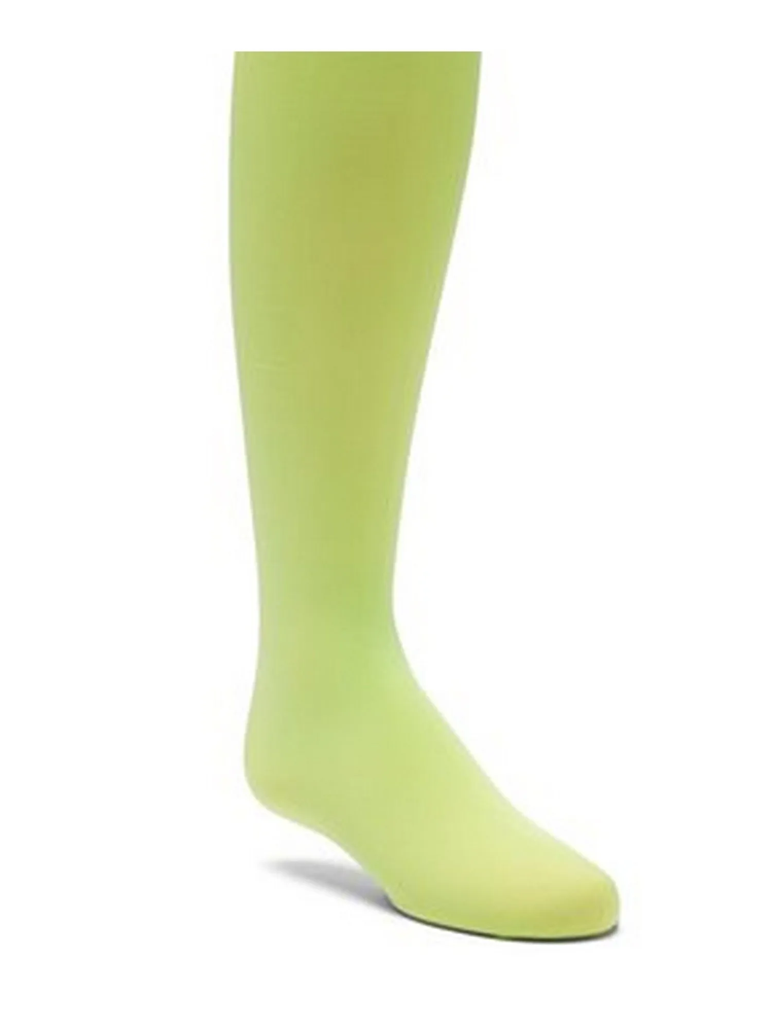 Big Girls Green Solid Color Stretchy Soft Footed Tights 8-15