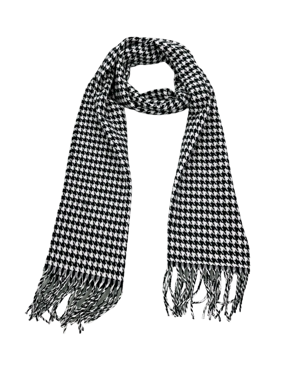 Black and White Fashion Style Plaid Wool Scarf