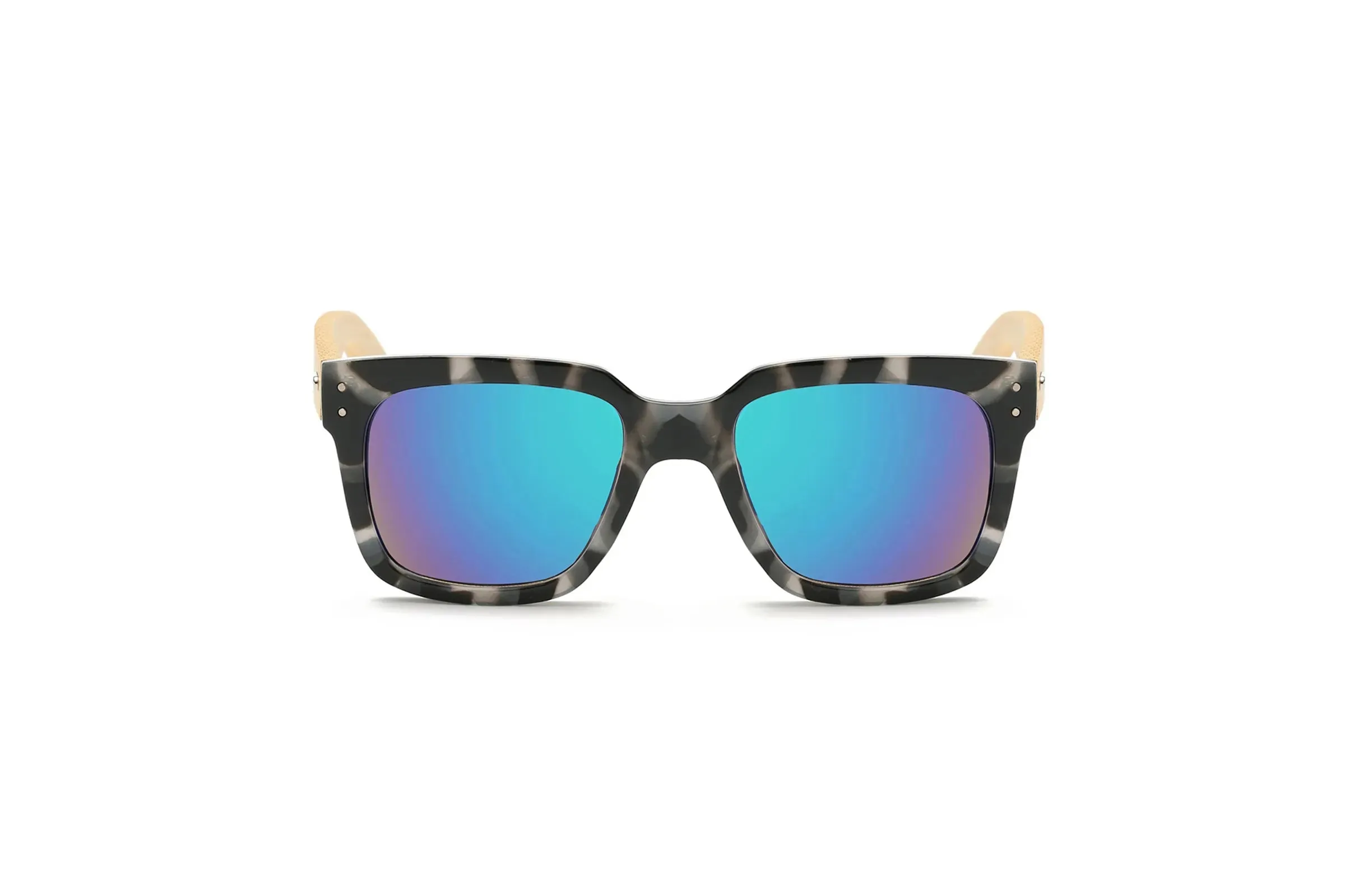 Black and White Wooden Wayfarer Glasses