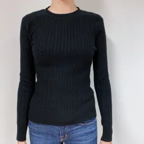 Black Crew Neck Cashmere Jumper Extra Small