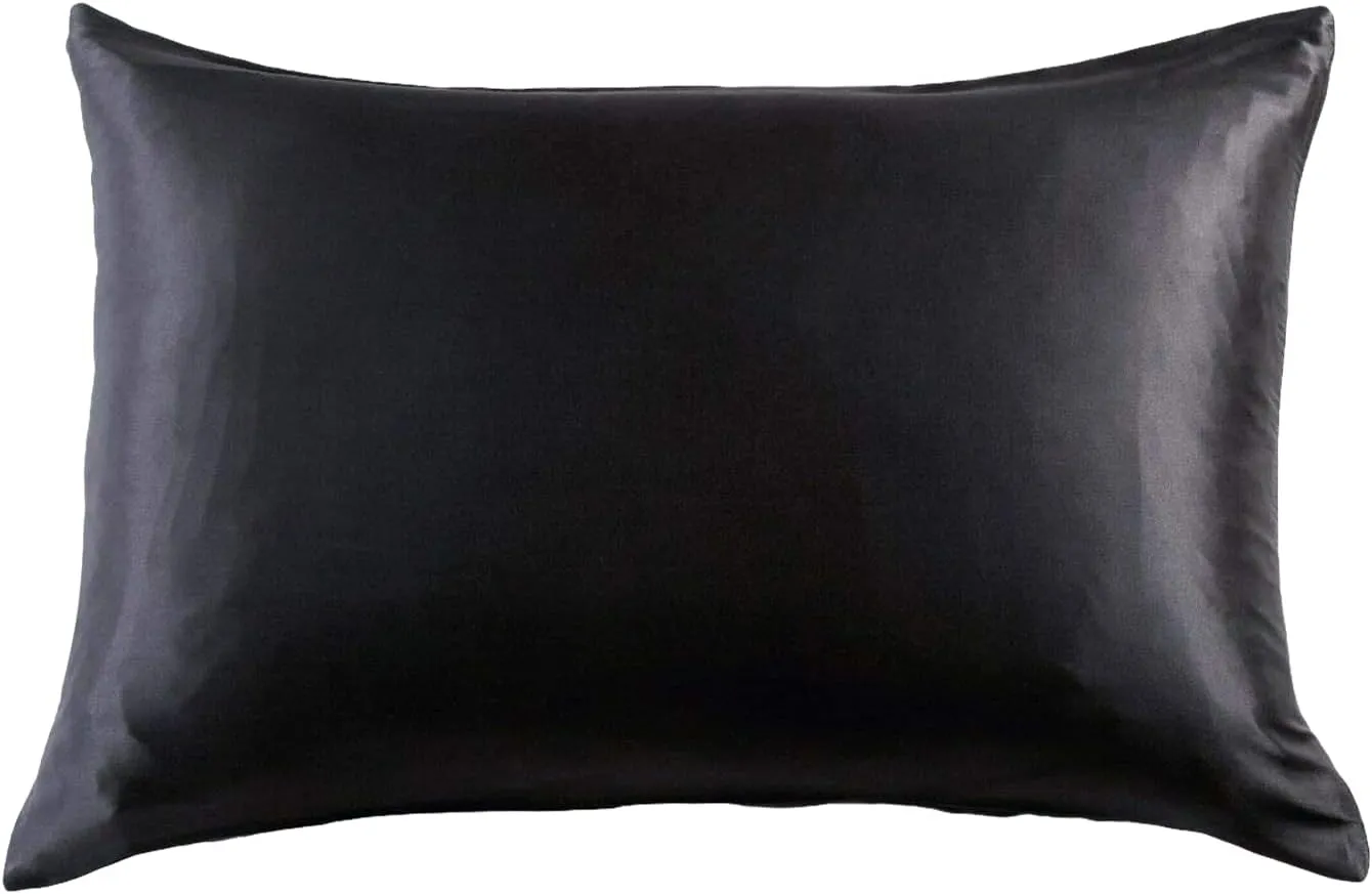 Black Mulberry Silk Pillowcase - Anti-Wrinkle, Hypoallergenic | Gioia Casa