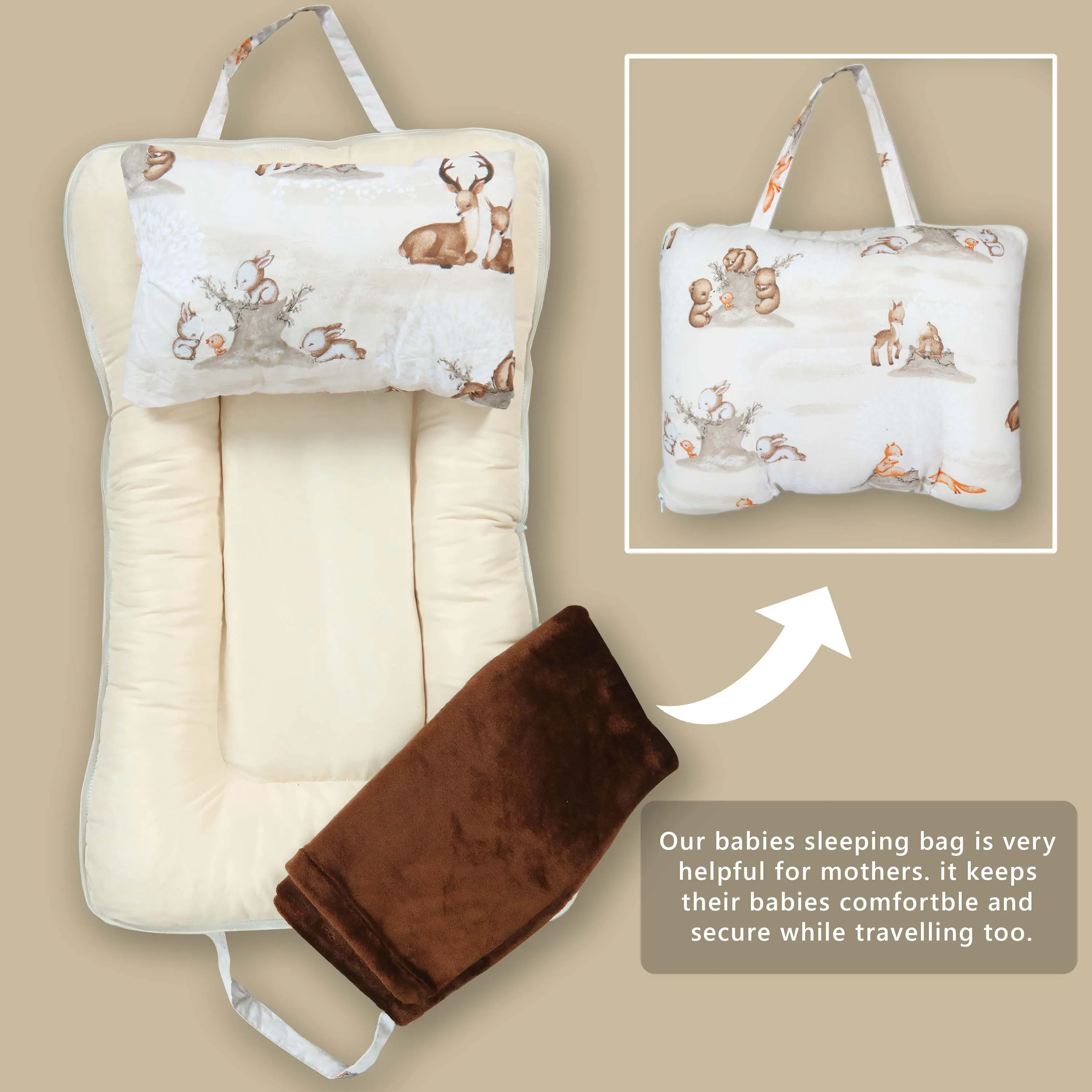 Blooming Deer Portable Baby Bed