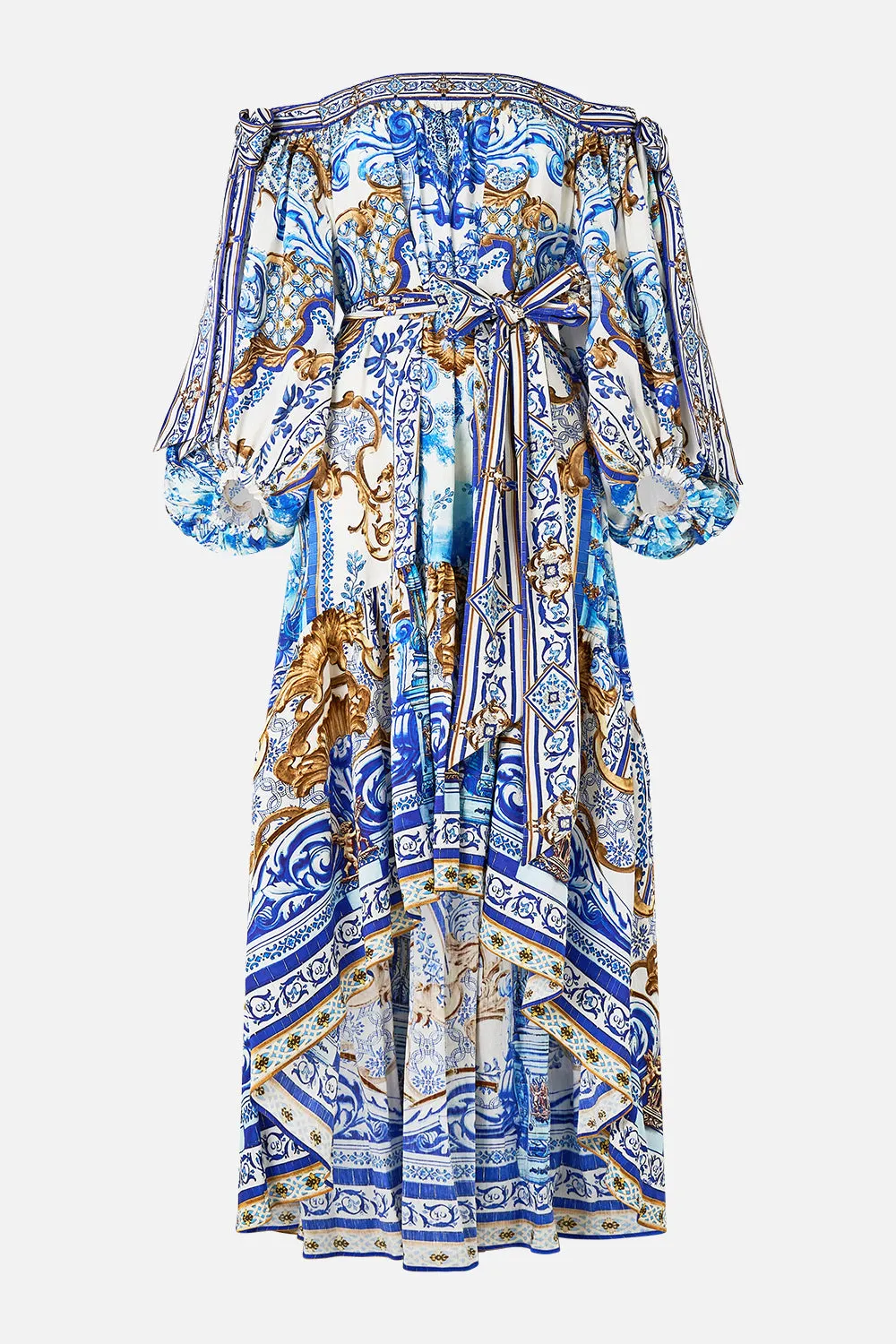 BOW SLEEVE MAXI DRESS AZUL ADVENTURES