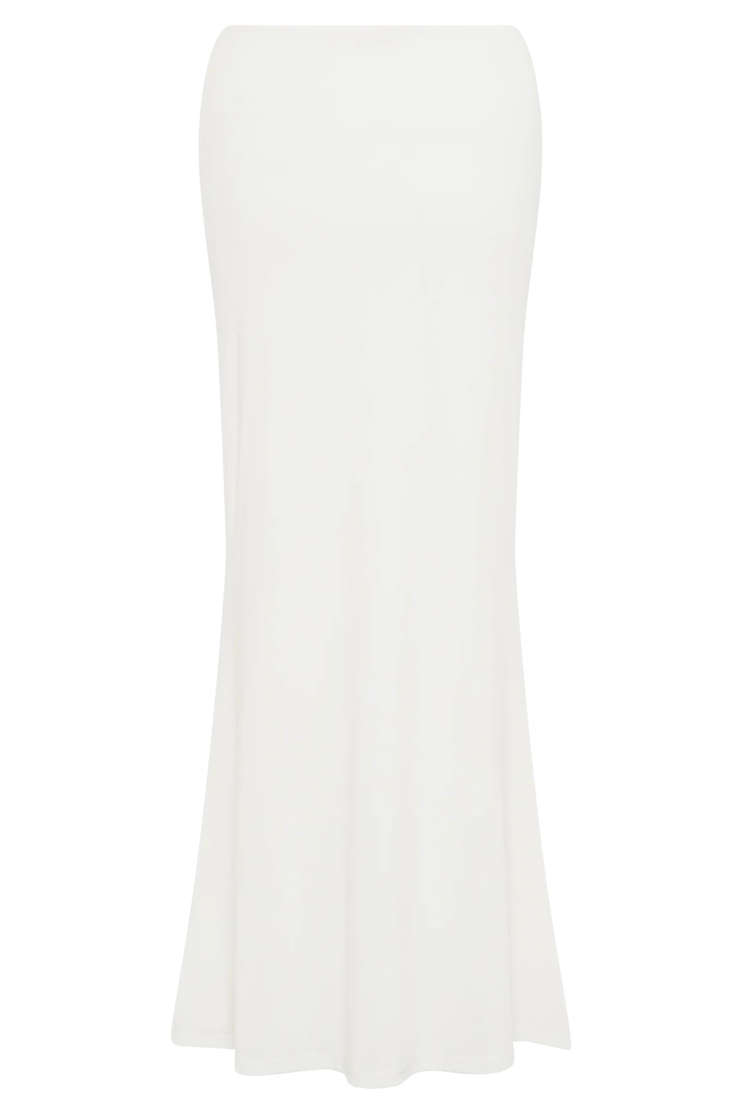 Bruna Slinky Fishtail Maxi Skirt - White