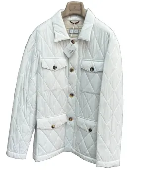 Brunello Cucinelli Mens New Outerwear White Lightweight Quilted Jacket