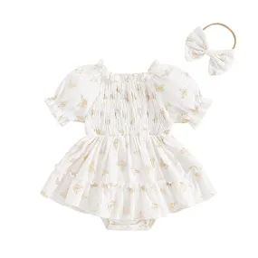 BUTTERFLY Smocked Romper Dress