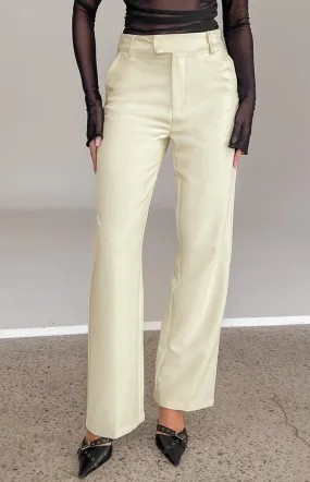 Cabo Cream Straight Leg High Waisted Tailored Pant