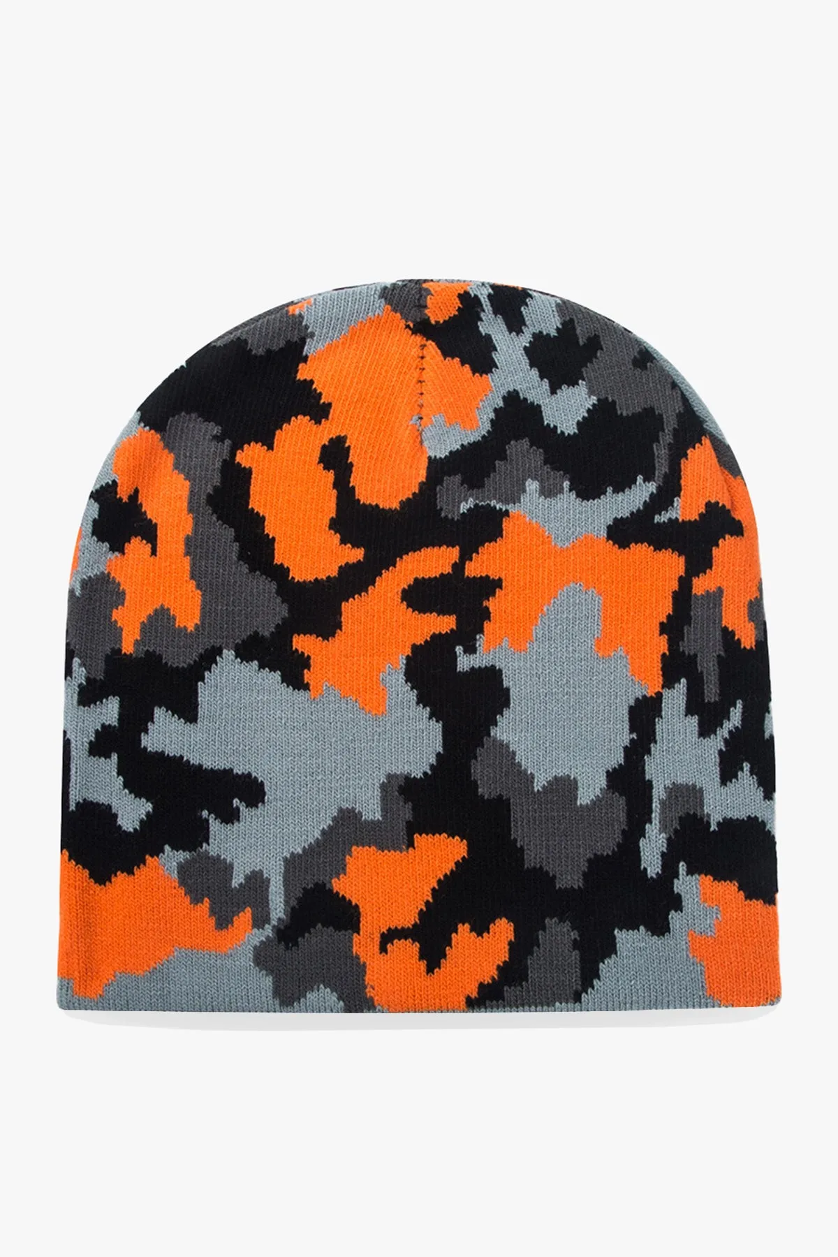 Camouflage Orange Knitted Beanie - W22 - UBH0017