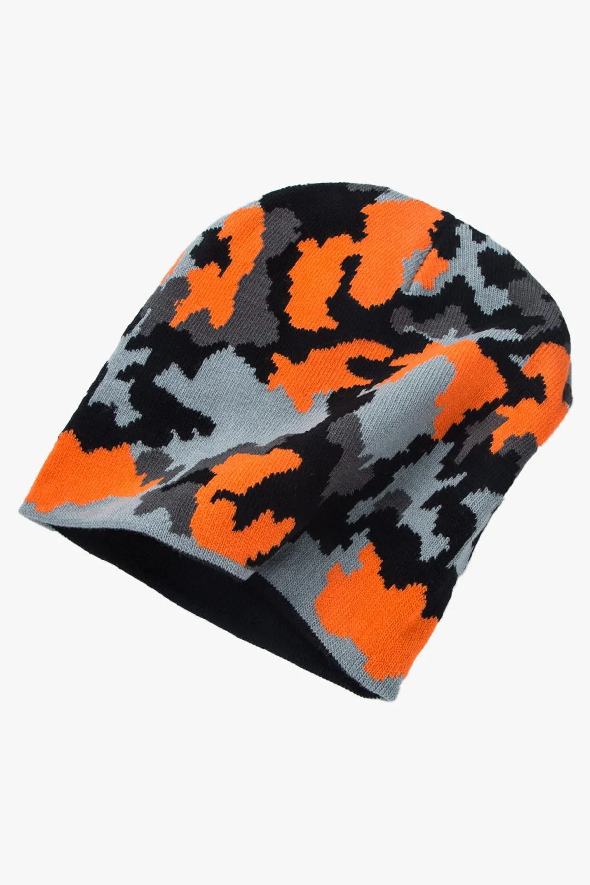 Camouflage Orange Knitted Beanie - W22 - UBH0017