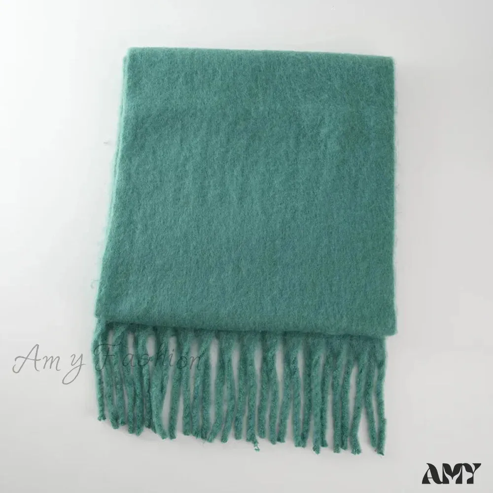 Cashmere Scarves for Women - Thick and Warm Muffler with Tassel Detail