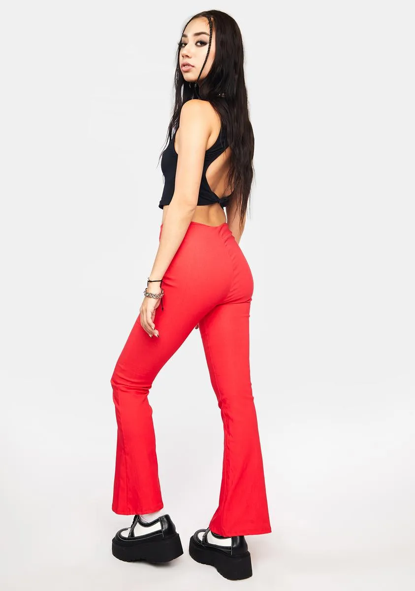 Cherry Take You There Flare Pants