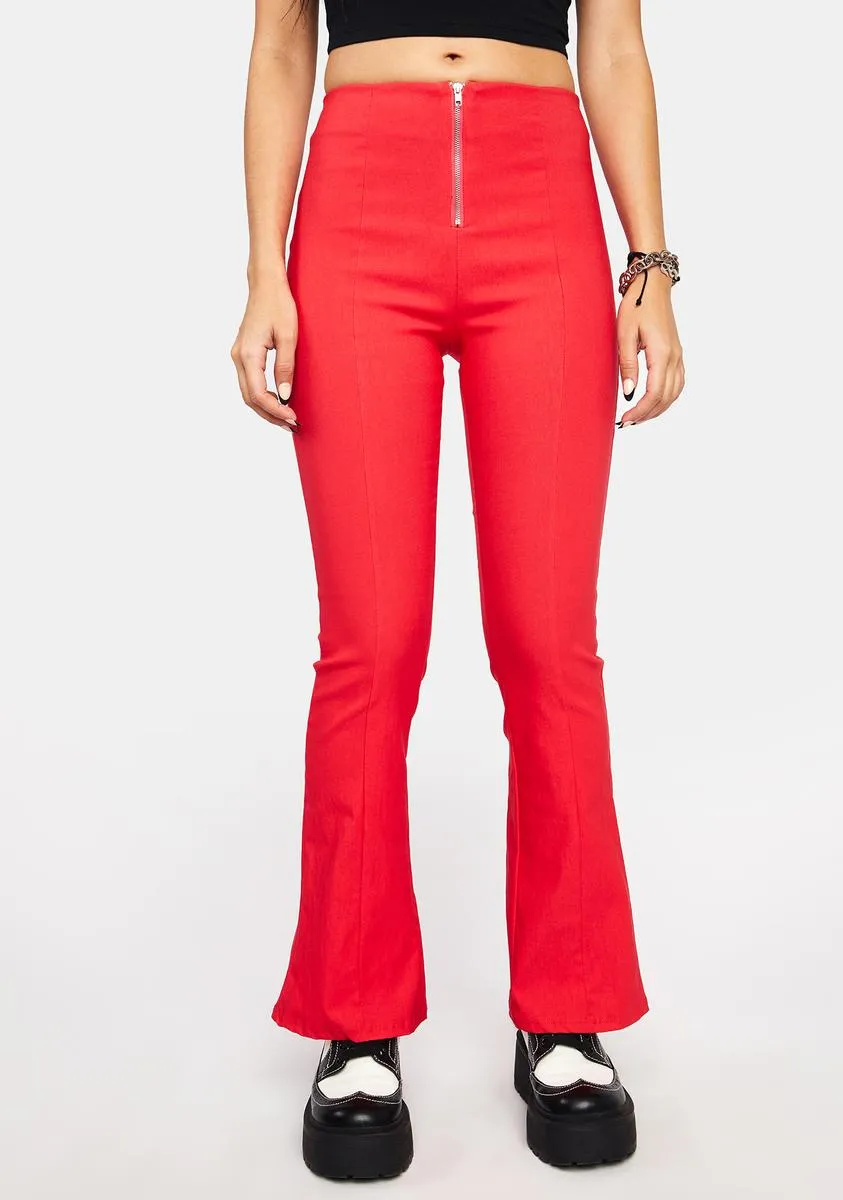 Cherry Take You There Flare Pants