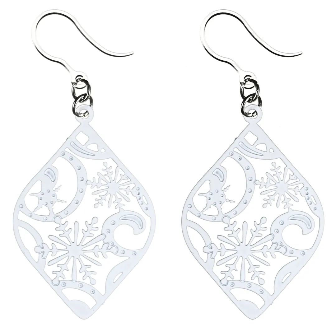 Christmas Ornament Dangles Hypoallergenic Earrings for Sensitive Ears Made with Plastic Posts