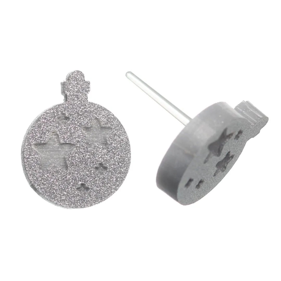 Christmas Ornament Studs Hypoallergenic Earrings for Sensitive Ears Made with Plastic Posts