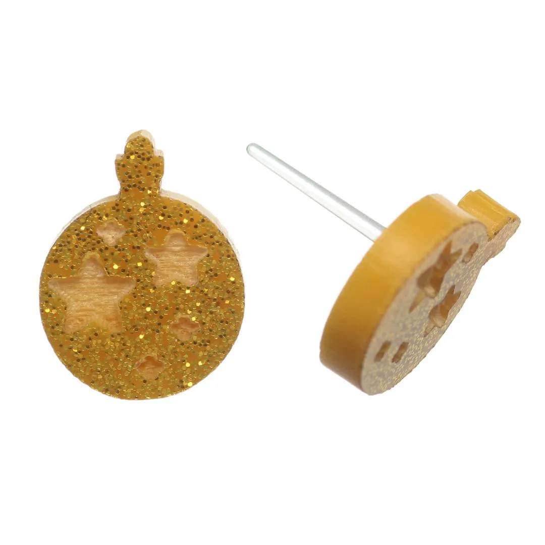 Christmas Ornament Studs Hypoallergenic Earrings for Sensitive Ears Made with Plastic Posts