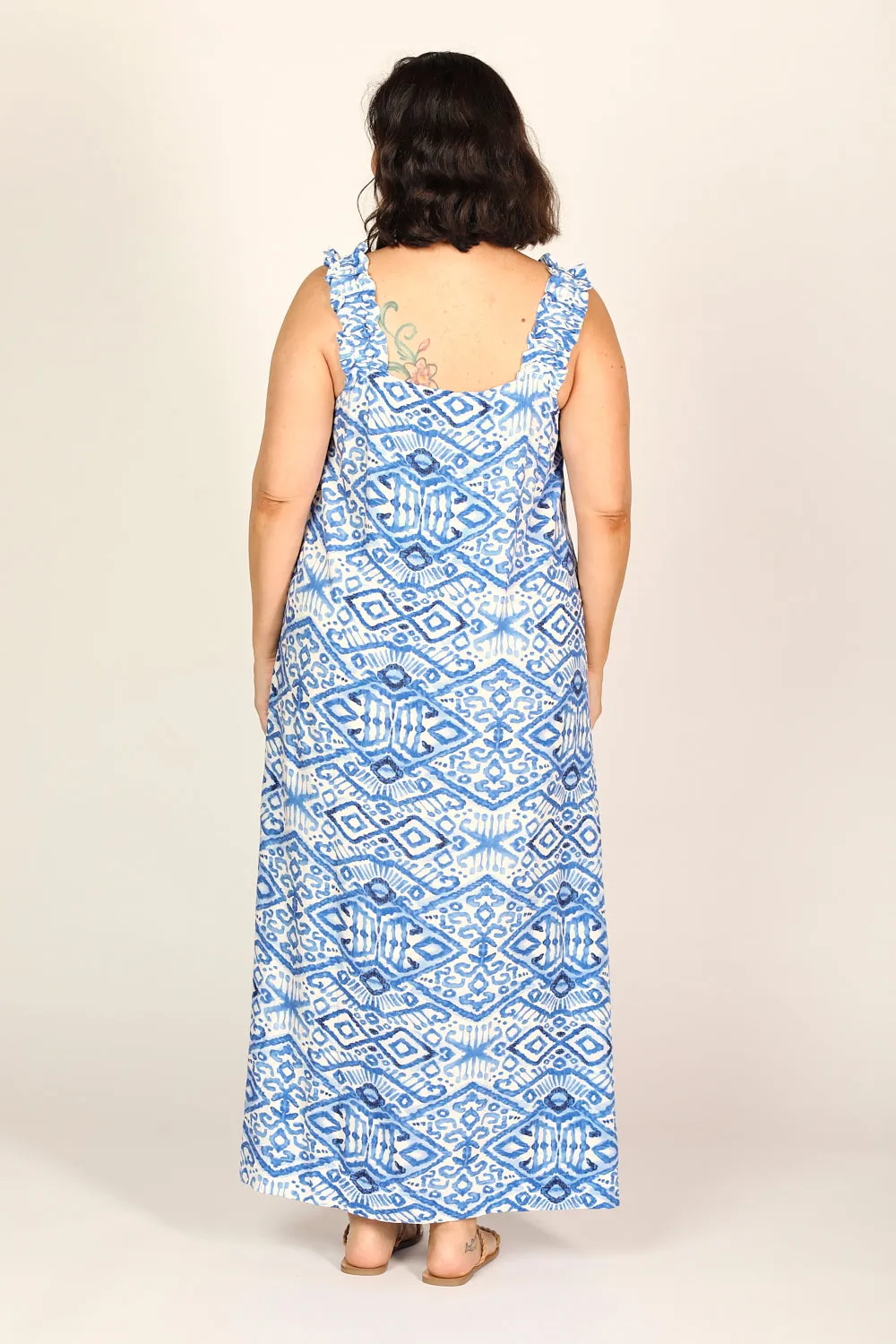 Claire Summer Maxi Dress in Azure Sky