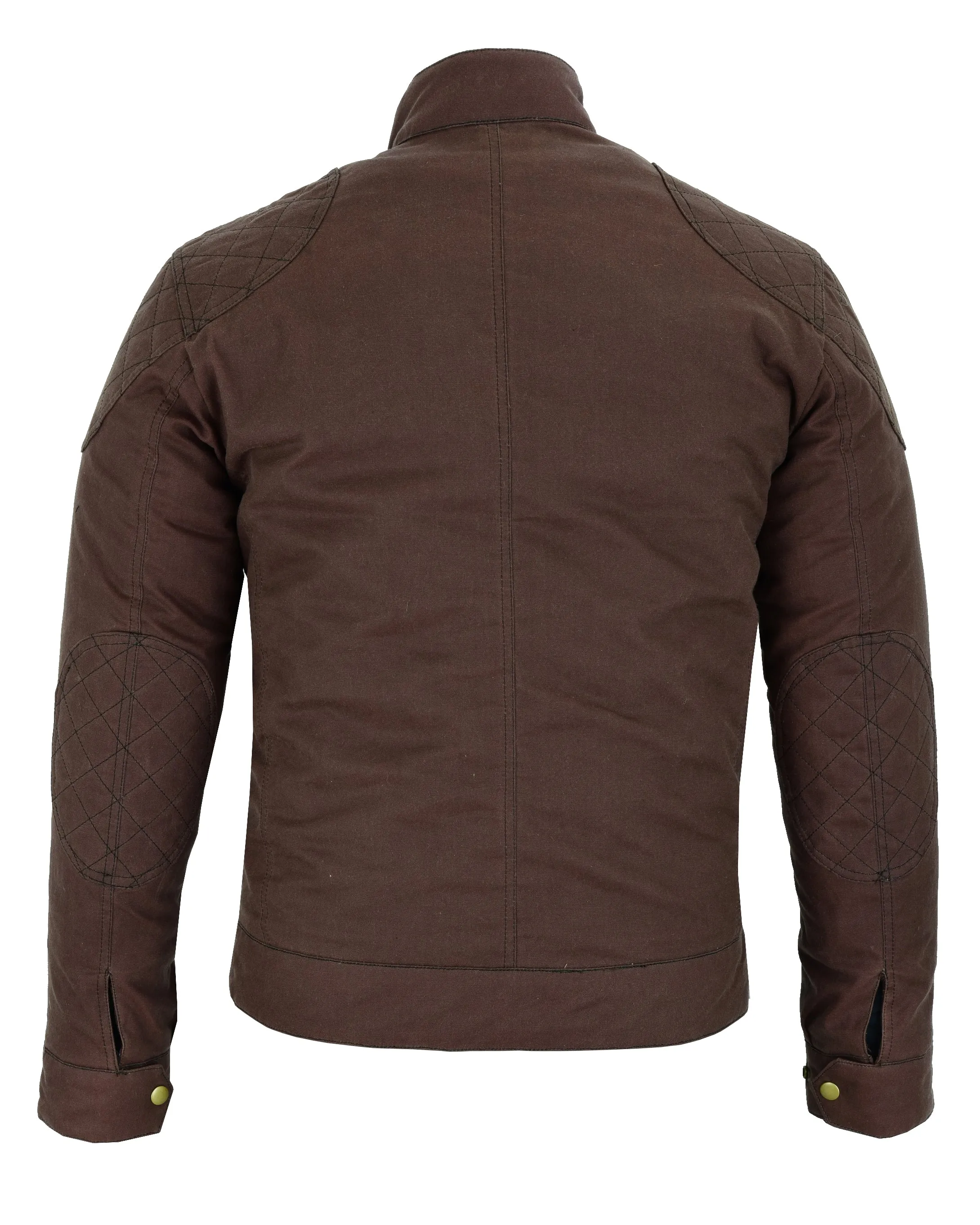 Classic Moto Waxed Cotton Motorcycle Jacket Textile Biker in Brown, Red, Black or Green