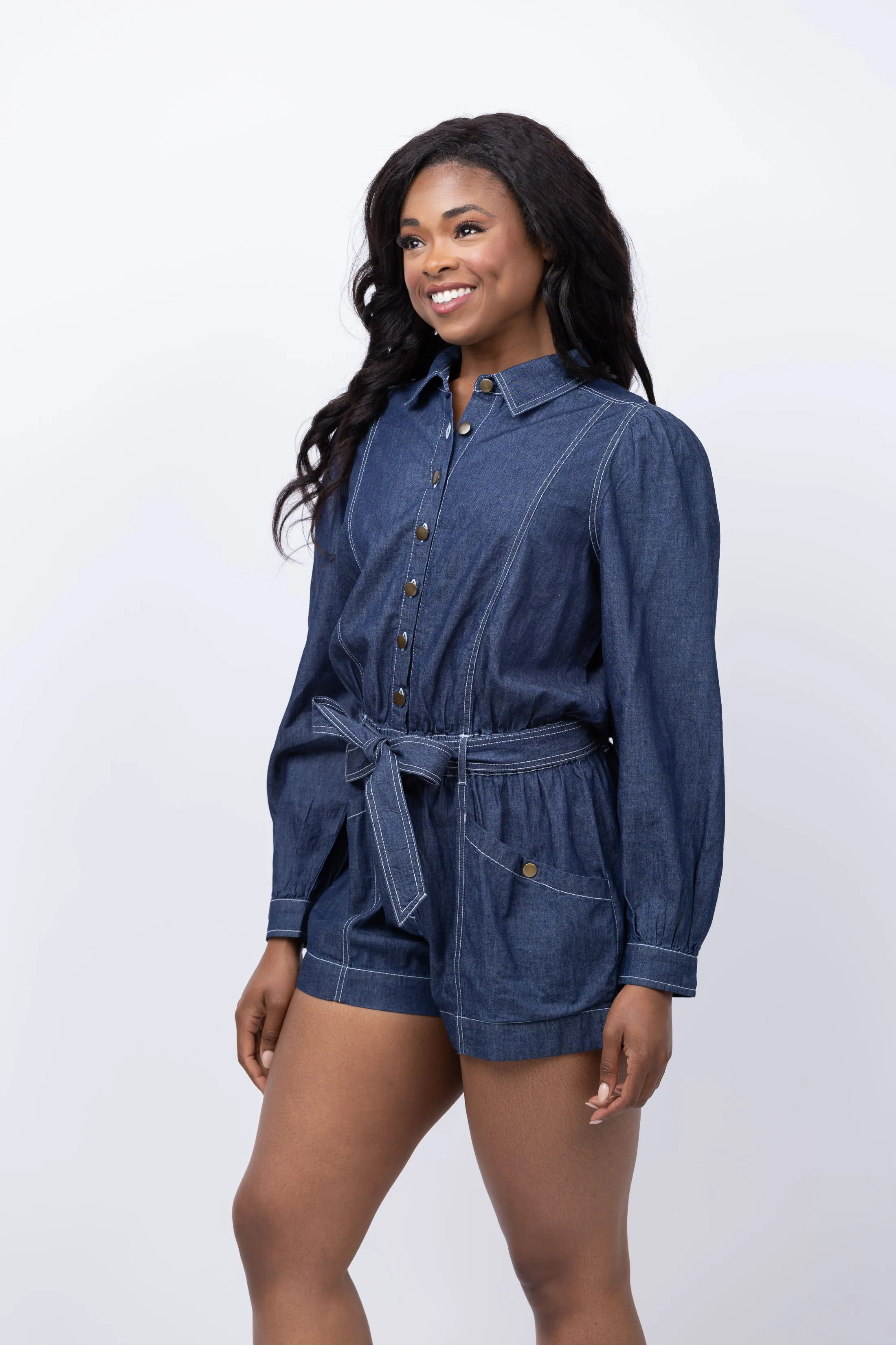 Cleobella Quincy Romper in Chambray