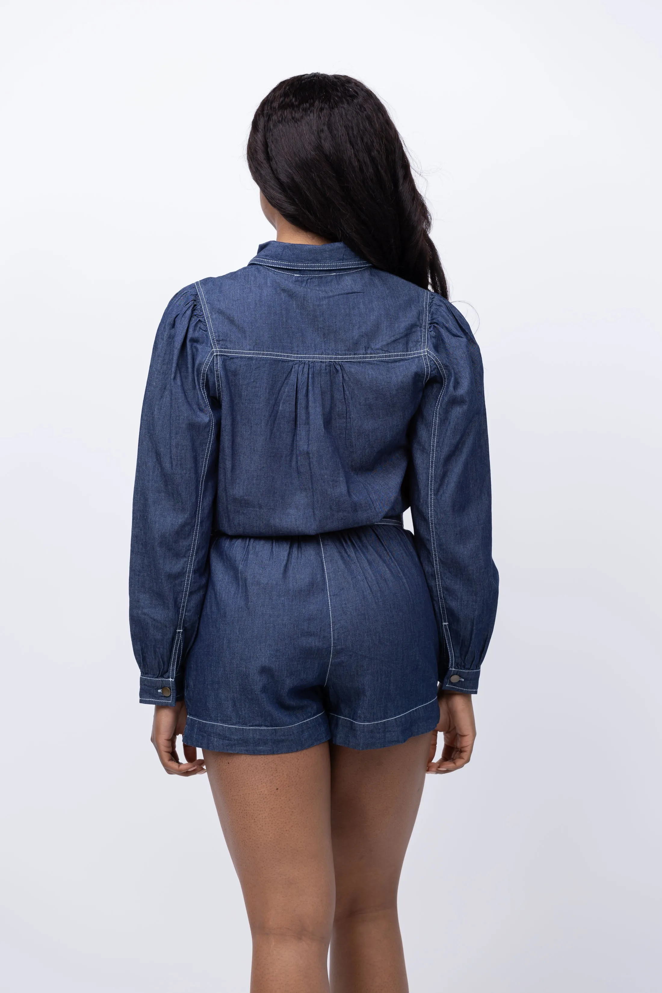 Cleobella Quincy Romper in Chambray