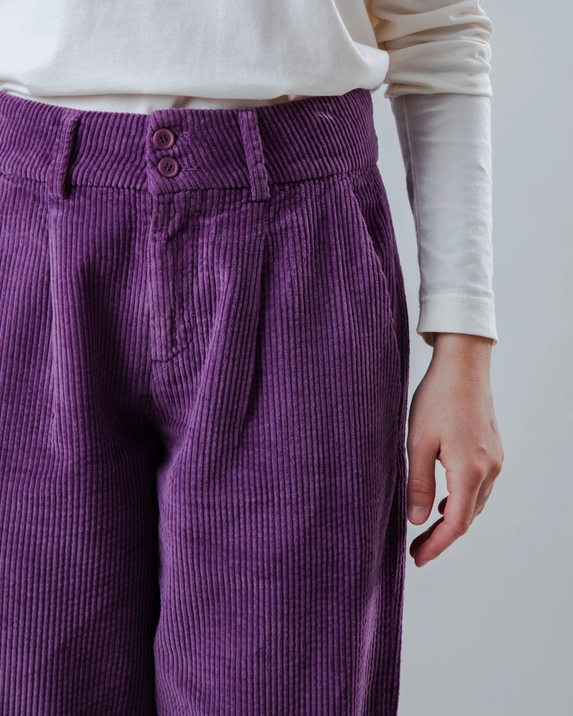 Corduroy Pleated Pants Orchid