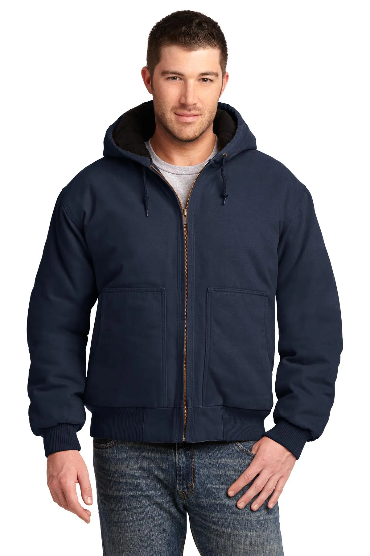 CornerStone Washed Duck Cloth Insulated Hooded Work Jacket. CSJ41