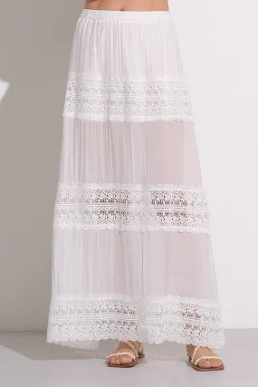 Crochet Maxi Skirt, White