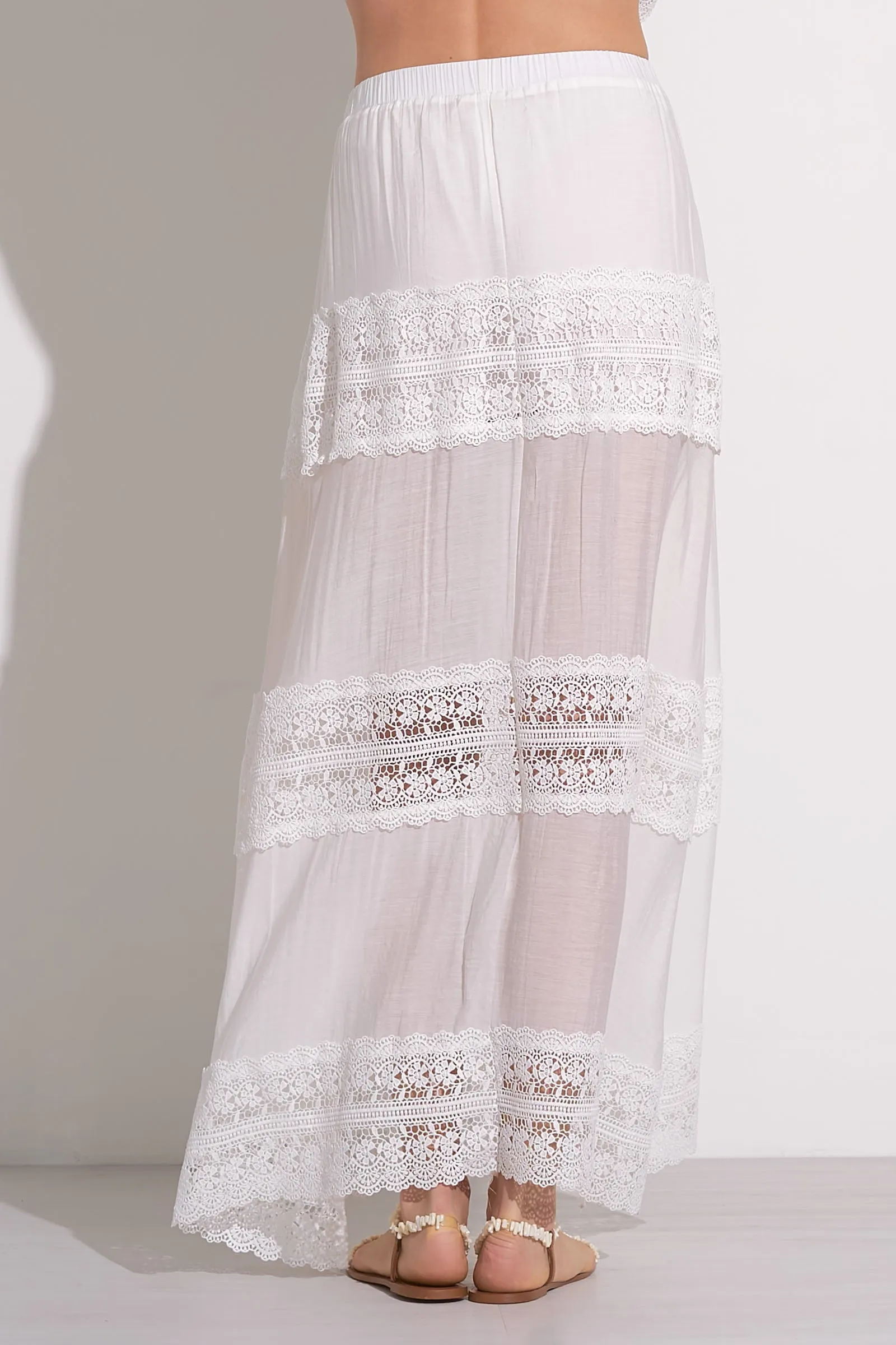 Crochet Maxi Skirt, White