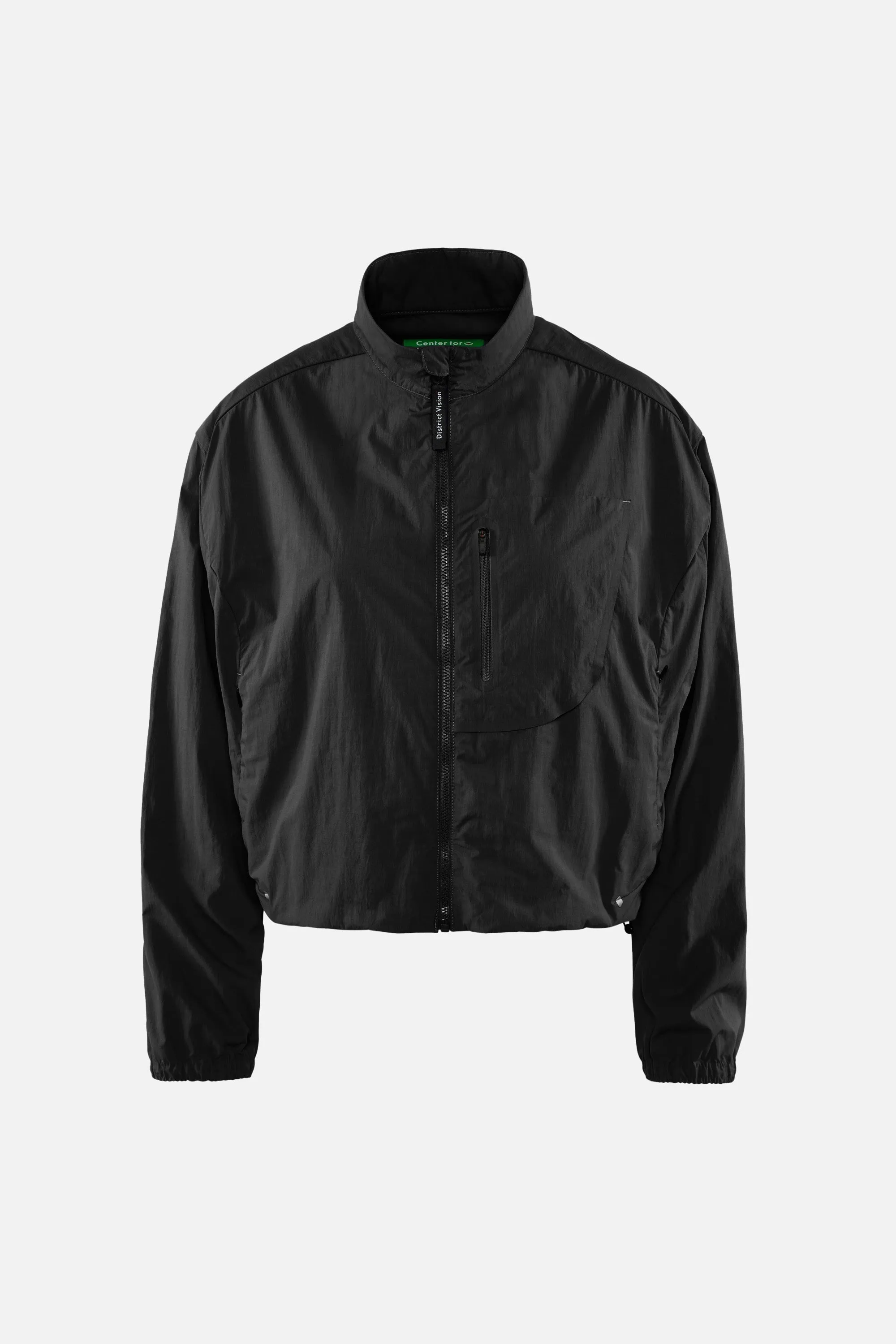 Cropped Recycled DWR Jacket, Black